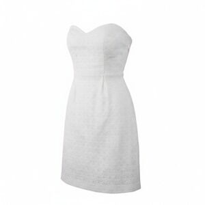 DKNY‎ white lace strapless dress 6